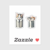 Cat in can sticker (Vel)