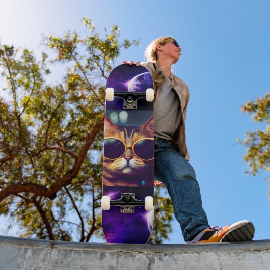 CAT IN DE RUIMTE GRAPPIG Skateboard Deck (Buiten 1)