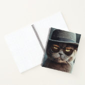Cat in Hat and Glasses Notebook Notitieboek (Binnen)
