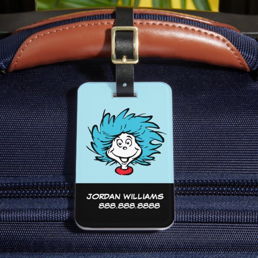 Cat in het Pet Thing One Thing Two - Aangepast din Bagagelabel (Voorkant Insitu 2)