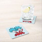 Cat in het Pet Thing One & Thing Two Vierkante Kartonnen Onderzetter (Insitu)