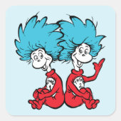 Cat in het Pet Thing One & Thing Two Vierkante Sticker (Voorkant)