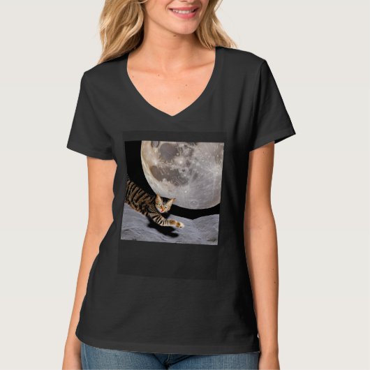 Cat In Outer Space  Cute Kitten Kitty Strange T-shirt (Voorkant)