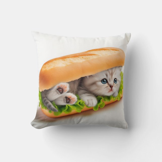 cat in sandwich kussen (Voorkant)