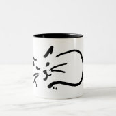 Cat in slaap tweekleurige koffiemok (Center)