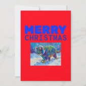 Cat in Snow Wearing Ear Muffs Feestdagenkaart (Voorkant)