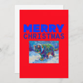 Cat in Snow Wearing Ear Muffs Feestdagenkaart (Voorkant / Achterkant)