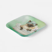 Cat in Spa party for Siamese Cat Lovers  Papieren Bordje (Gebogen)