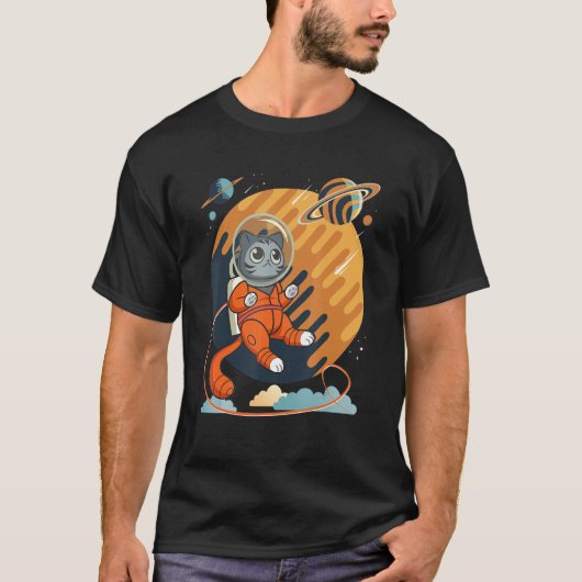 Cat in Space Space Cat Nerdy 3 T-shirt (Voorkant)