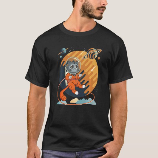 Cat in Space Space Cat Nerdy 4 T-shirt (Voorkant)