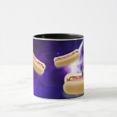 CAT IN SPACE WITH HOT DOGS funny COFFEE MUG (Centre)