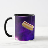 CAT IN SPACE WITH HOT DOGS funny COFFEE MUG (Gauche)