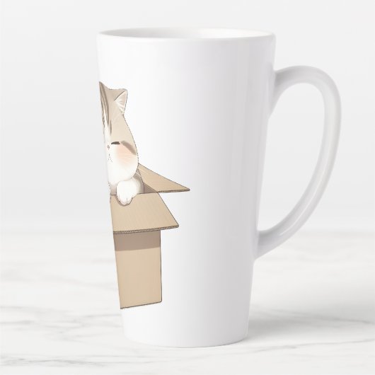 Cat In the box Latte Mok (Rechts)