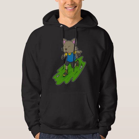 Cat Inline skating Roller skates Sports Hoodie (Voorkant)