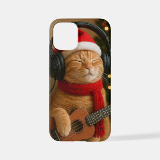 Cat iPhone 12 Mini Case Playing Christmas Music iPhone 12 Mini Hoesje