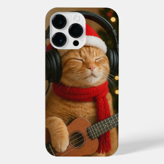 Cat iPhone 14 Pro Max Case Playing Christmas Music iPhone 14 Pro Max Hoesje