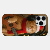 Cat iPhone 16 Pro Max Case Playing Christmas Music iPhone Hoesje (Achterkant horizontaal)