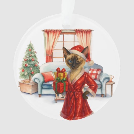 Cat is Christmas boxing  Ornament (voorkant)