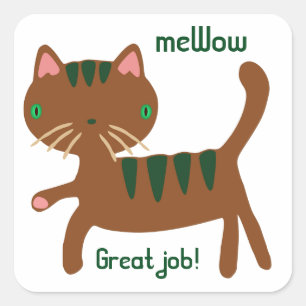 Cat is meWOW Great Job Sticker Square