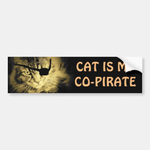 Cat is mijn co-piraat bumpersticker