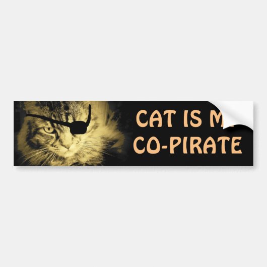 Cat is mijn co-piraat bumpersticker (Voorkant)