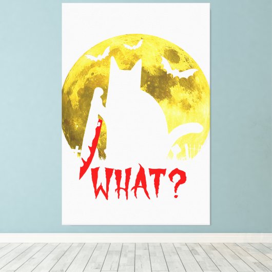 Cat it's Herfst Y'all Pumpkin Autumn Halloween Cat Canvas Afdruk (Insitu (Houten vloer))