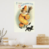 Cat Jack O Lantern Pumpkin Poster (Keuken)