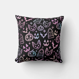 Cat Jack O'Lantern Bat Halloween Zwart Decor Kussen