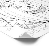 Cat Jack O'Lantern Scène Kleurplaat Kunst Poster (Hoek)