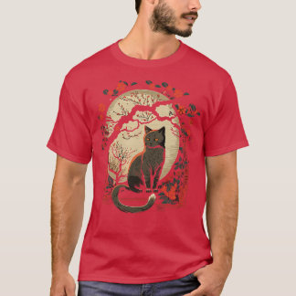 Cat Japan Style Funny Cat Gift Retro  Funny T-shirt