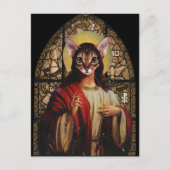 Cat Jesus Briefkaart (Voorkant)