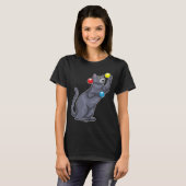 Cat jongleur jongleren t-shirt (Voorkant volledig)