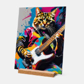 Cat joue de la guitare, graffiti rock (Angle)