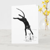 Cat Jumping in de Pond, Alexandre Steinlen Kaart (Gele Bloem)