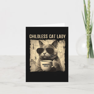 Cat Kamala 2024 Harris - Kinderloze Cat Lady Vinta Kaart