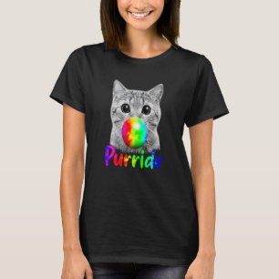 Cat Kauwbruin Gum Purride LGBQ Pride Flag Com T-shirt
