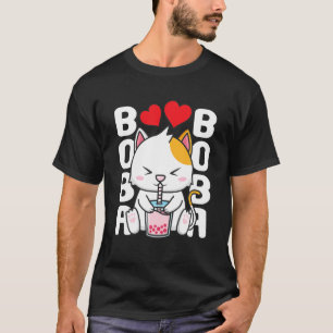 Cat Kawaii Boba belle Tea Meow Anime Japanse kit T-shirt