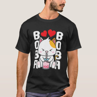 Cat Kawaii Boba belle Tea Meow Anime Japanse kit T-shirt