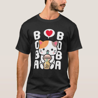 Cat Kawaii Boba bubble Meow Tea Anime T-shirt Japa