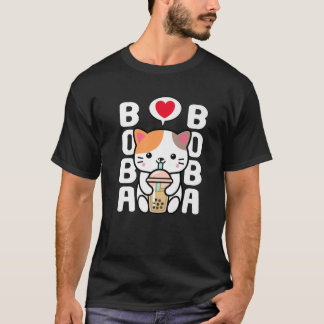 Cat Kawaii Boba bubble Meow Tea Anime T-shirt Japa
