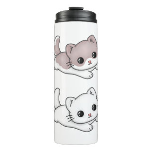 Cat Kawaii Feline Little Cat Tender Chibi Thermosbeker