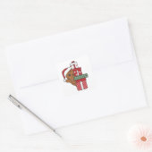 Cat Kerstmis winterdieren Katten Square Stic Vierkante Sticker (Envelop)