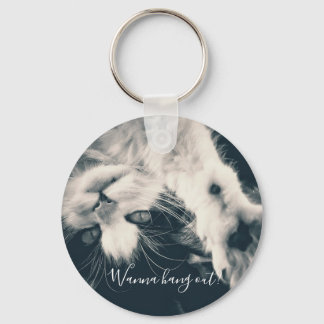 Cat keyring - want to hang out? sleutelhanger