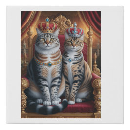 Cat King and Cat Queen Imitatie Canvas Print