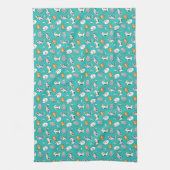 Cat Kitchen Towel (Blauwgroen) Theedoek (Verticaal)
