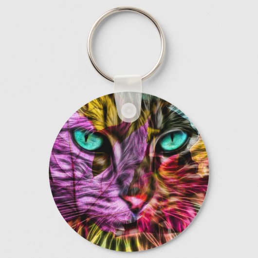 Cat Kitten Artsy Sleutelhanger (Voorkant)