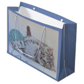 Cat Kitten die kunstgeschenk spelen Groot Cadeauzakje (Voorkant Gekanteld)