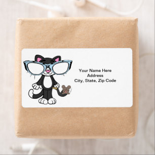 Cat Kitten Felines Sunglazen Mouse Labels