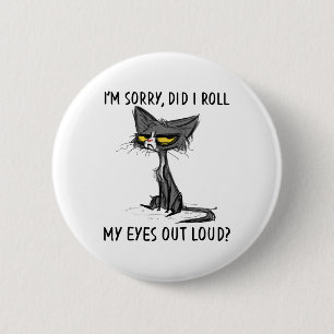 Cat Kitten heb ik m'n ogen uitgewist, luid Funny S Ronde Button 5,7 Cm
