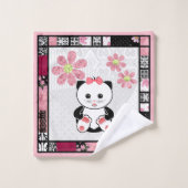 Cat kitten illustration enfants imprimé enfant (Gant de toilette)